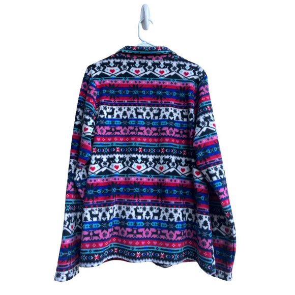 Vera Bradley Nordic Fair Isle Fleece Popover Snap Top Size M Pockets Cozy Soft - Picture 7 of 7